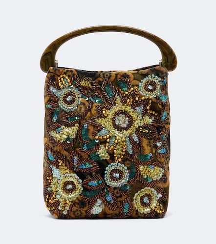 Embellished floral jacquard top-handle bag - Dries Van Noten - Modalova