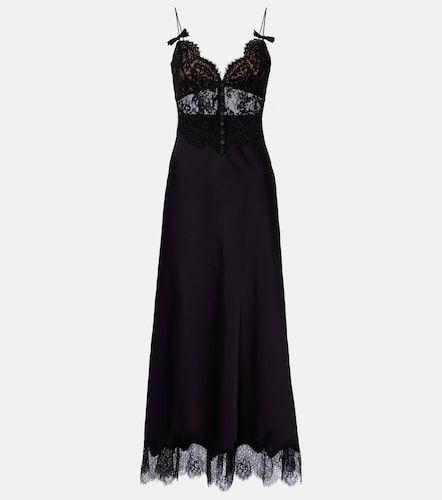 Maxikleid aus Satin und Spitze - Self-Portrait - Modalova
