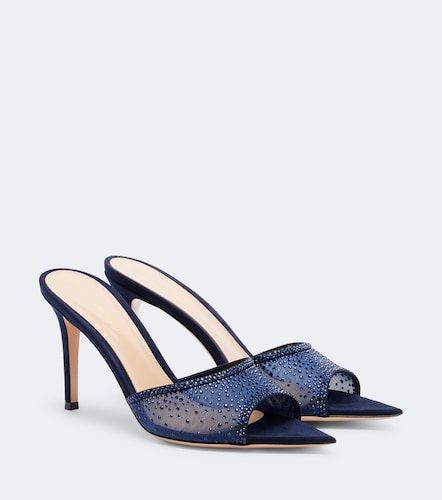 Rania embellished mesh mules - Gianvito Rossi - Modalova