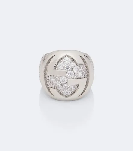 Anillo Interlocking G adornado - Gucci - Modalova