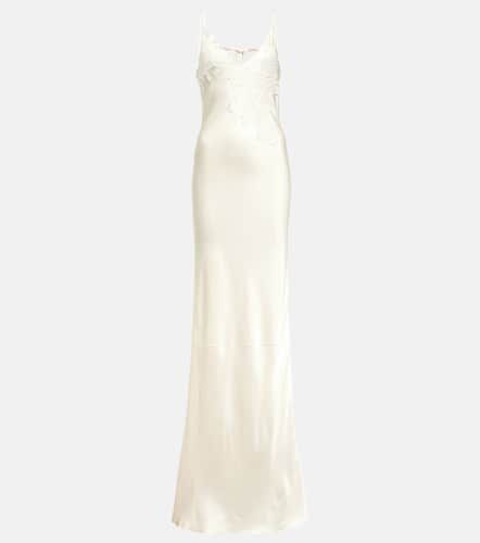 Bridal lace-trimmed satin maxi dress - Victoria Beckham - Modalova