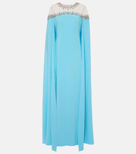 Embellished caped silk-blend gown - Oscar de la Renta - Modalova