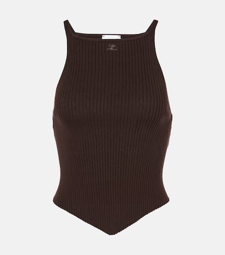 CourrÃ¨ges Ribbed-knit jersey tank top - Courreges - Modalova