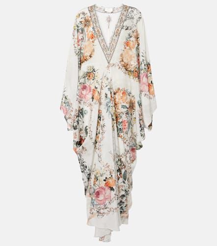 Embellished floral silk crÃªpe kaftan - Camilla - Modalova