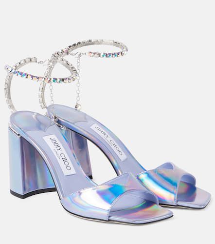 Saeda 85 embellished metallic leather sandals - Jimmy Choo - Modalova