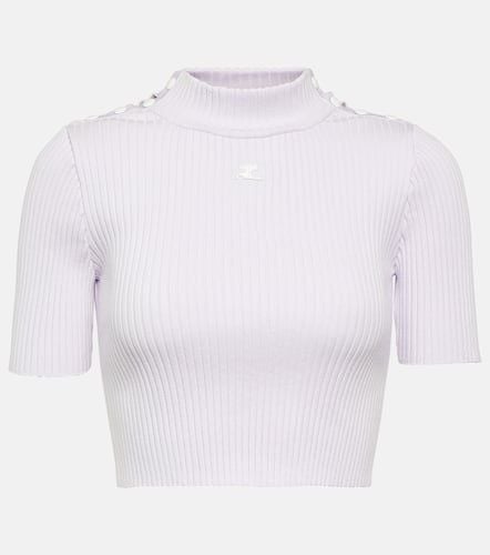 CourrÃ¨ges Logo ribbed-knit crop top - Courreges - Modalova