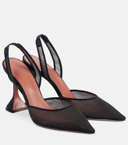 Holli mesh slingback pumps - Amina Muaddi - Modalova