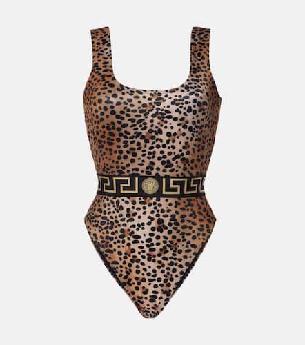 Costume intero con stampa leopardata - Versace - Modalova