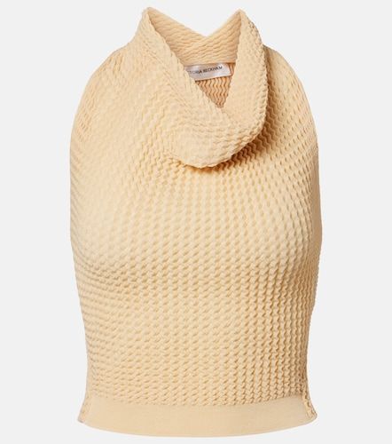 Crop top en mezcla de algodón drapeado - Victoria Beckham - Modalova