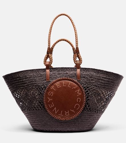 Logo Large raffia basket bag - Stella McCartney - Modalova