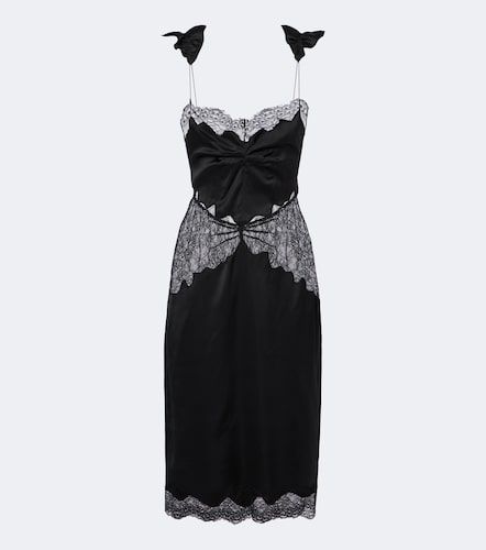 Midikleid aus Satin mit Spitze - The Attico - Modalova