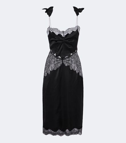 Vestido midi de satén con encaje - The Attico - Modalova