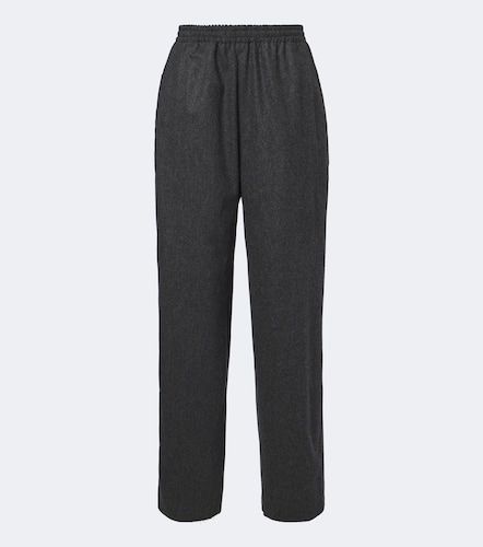 Wool flannel wide-leg pants - Jil Sander - Modalova