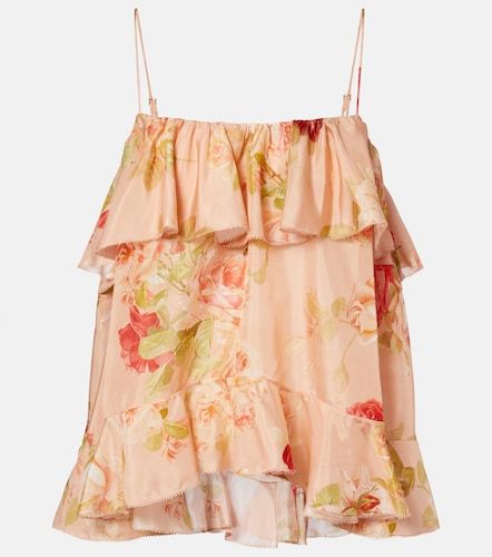 Roselight floral ruffled silk camisole - Zimmermann - Modalova