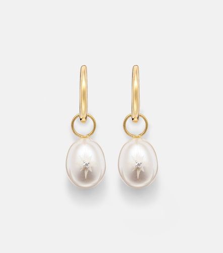 Orecchini pendenti in 14kt con perle e diamanti - Mateo - Modalova
