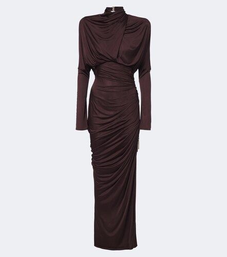 Vestido largo de jersey drapeado - Balmain - Modalova