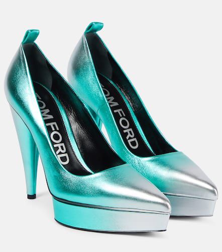 Metallic leather platform pumps - Tom Ford - Modalova