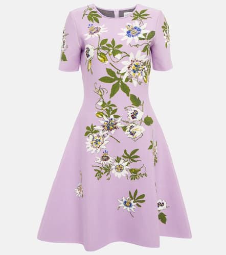 Floral jacquard knit minidress - Oscar de la Renta - Modalova