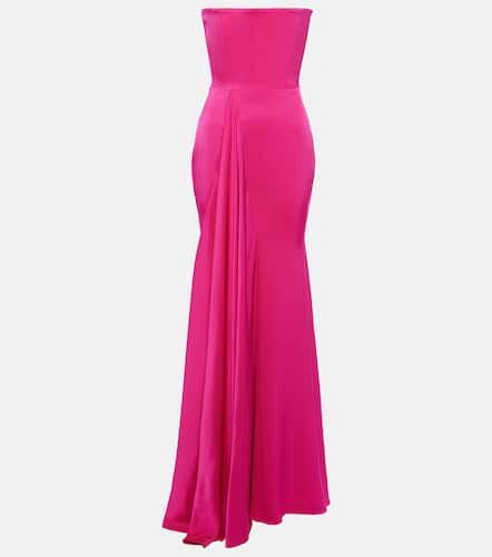 Strapless draped crÃªpe satin gown - Alex Perry - Modalova