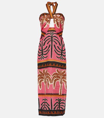 Printed cutout linen midi dress - Johanna Ortiz - Modalova