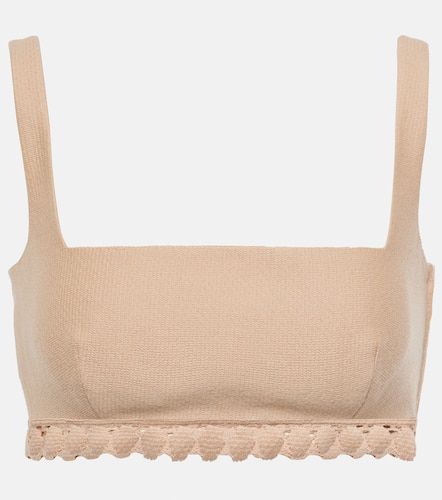 Scalloped cotton-blend bra top - Valentino - Modalova