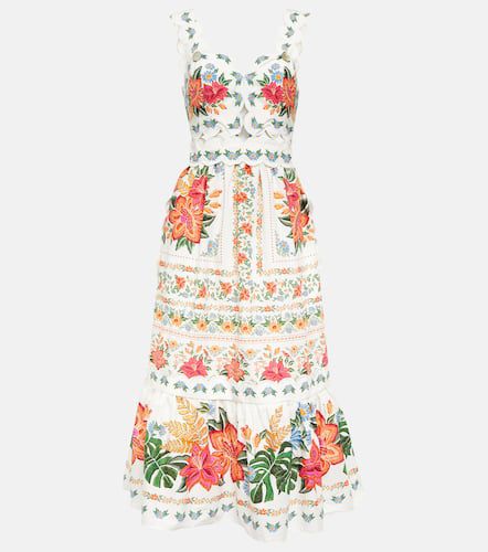 Floral scalloped cotton midi dress - Farm Rio - Modalova