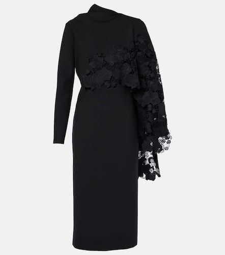 Floral guipure wool midi dress - Oscar de la Renta - Modalova