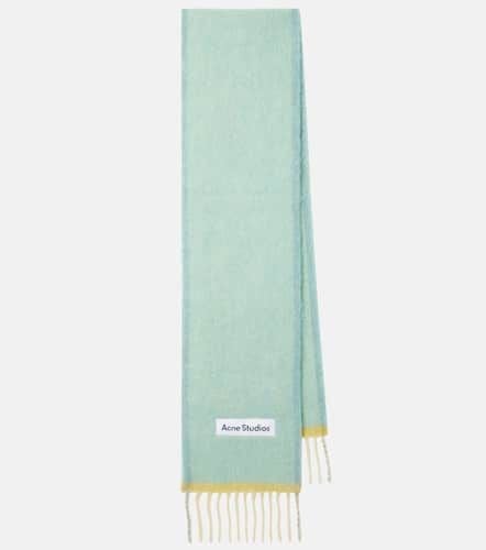 Logo fringed wool-blend scarf - Acne Studios - Modalova