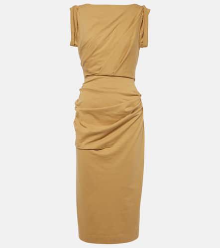 Gathered cotton jersey midi dress - Dries Van Noten - Modalova