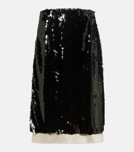 Falda midi de organza con lentejuelas - Xu Zhi - Modalova