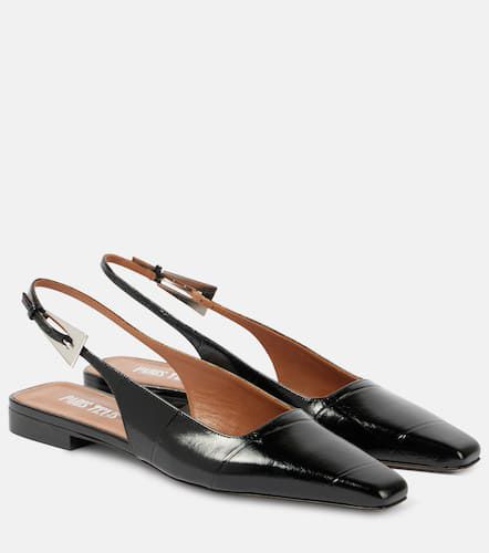 Bettina 10 croc-effect leather slingback flats - Paris Texas - Modalova