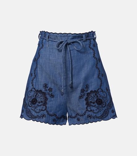 Aster embroidered denim shorts - Zimmermann - Modalova
