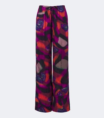 Pantalones anchos de moiré estampados - Dries Van Noten - Modalova