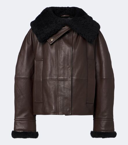 Wattierte Jacke aus Leder mit Shearling - Sportmax - Modalova