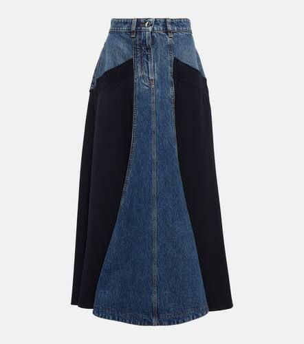 ChloÃ© Denim and wool gabardine midi skirt - Chloe - Modalova