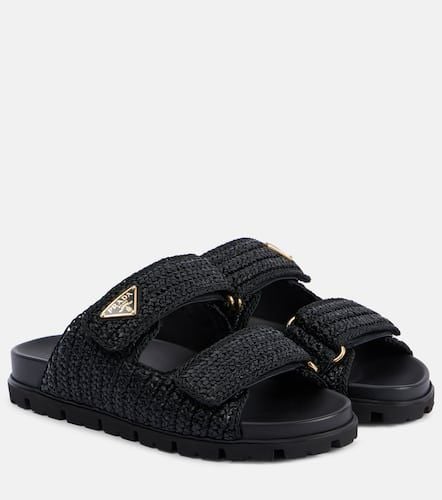 Prada Logo raffia-effect sandals - Prada - Modalova