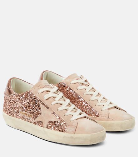 Super-Star glitter suede-trimmed sneakers - Golden Goose - Modalova