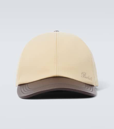 Leather-trimmed cotton baseball cap - Berluti - Modalova