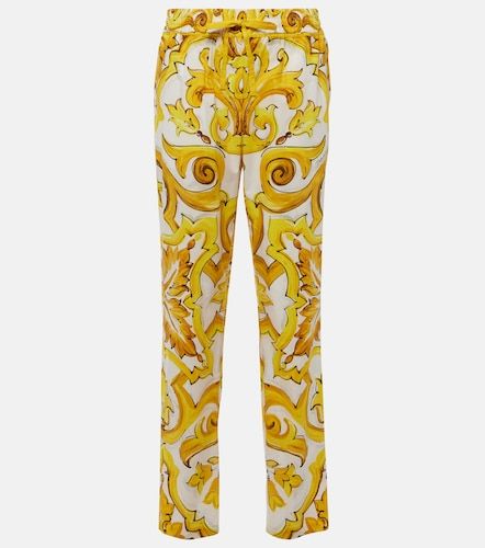 Pantalones rectos Majolica de algodón - Dolce&Gabbana - Modalova