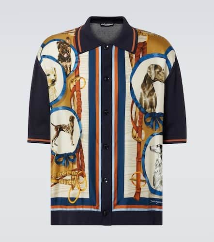 Printed silk and cotton bowling shirt - Dolce&Gabbana - Modalova