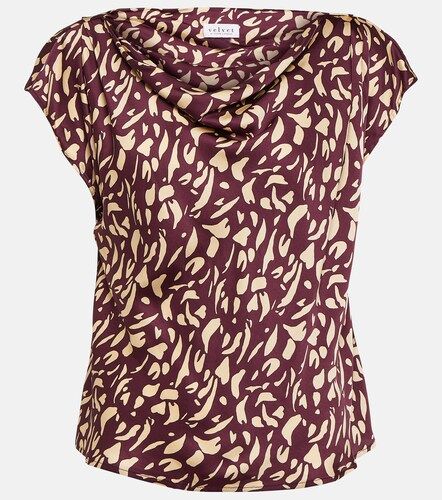 Velvet Top Devi in satin con stampa - Velvet - Modalova