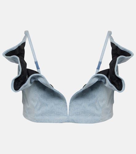 Y/Project Ruffled denim bra top - Y/Project - Modalova