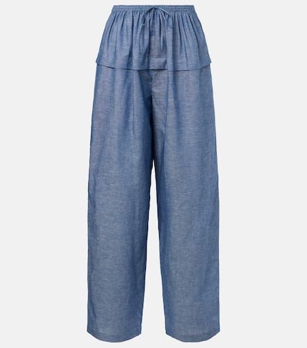 Alaïa Pantaloni a gamba larga in cotone e lino - Alaia - Modalova