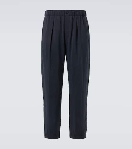 Pantalones tapered en mezcla de seda - Giorgio Armani - Modalova