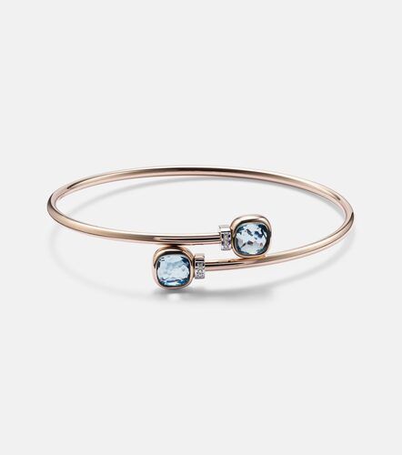 Nudo 18kt white gold bangle with diamonds and topaz - Pomellato - Modalova