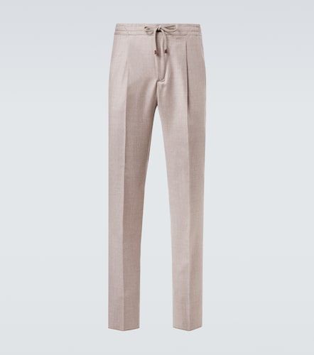 Virgin wool flannel slim pants - Incotex - Modalova
