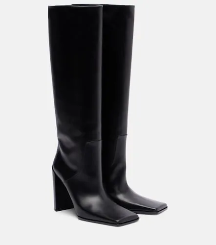 Square leather knee-high boots - Alaia - Modalova