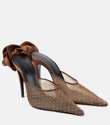 Floral-applique embellished mesh mules - Magda Butrym - Modalova