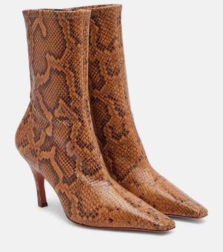 Jamie snake-effect leather ankle boots - Amina Muaddi - Modalova