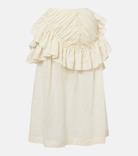 Ruffled ramie midi skirt - Dries Van Noten - Modalova